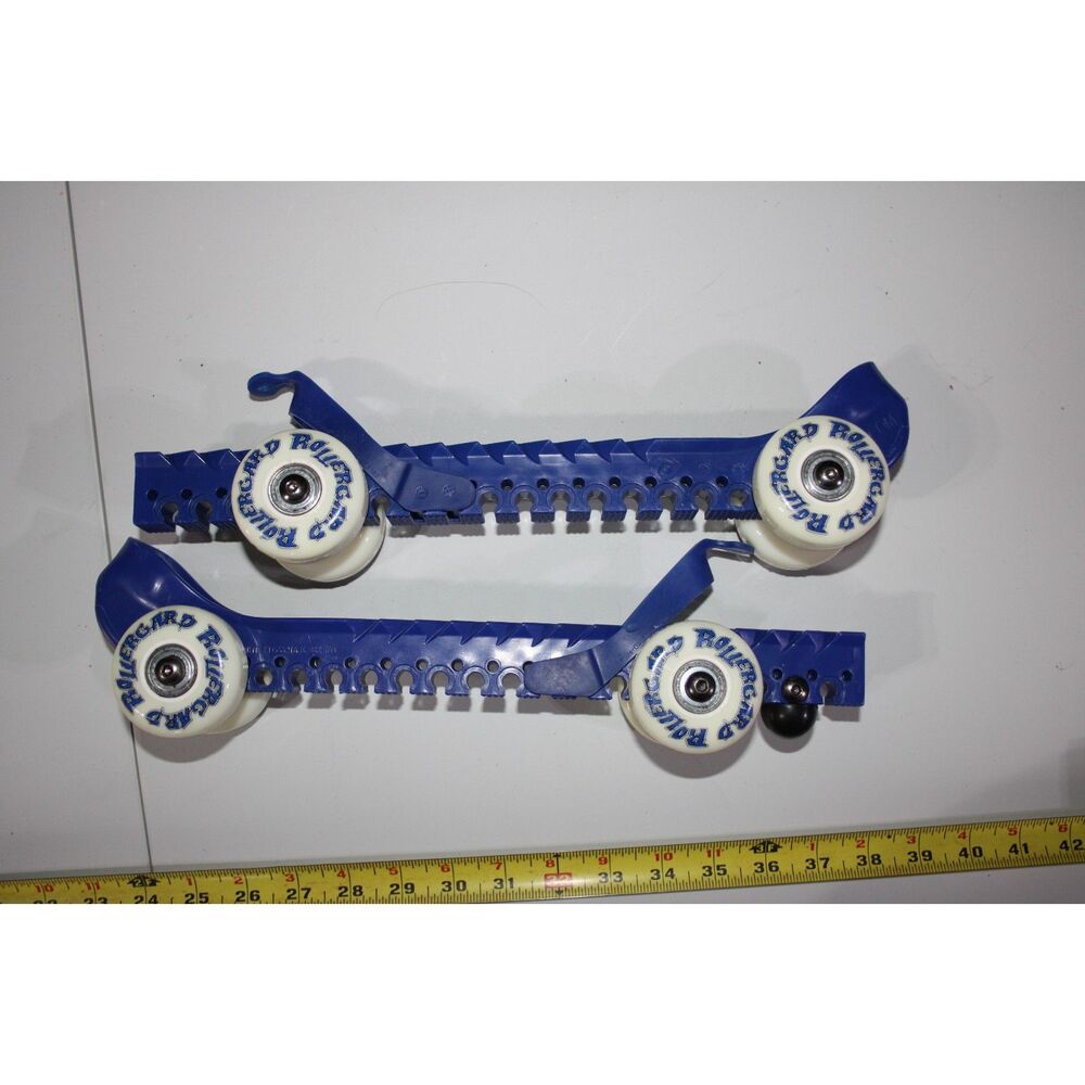 Rollergard Rolling Ice Skate Guards Blue Adjustable Hockey Skate Blade Protector